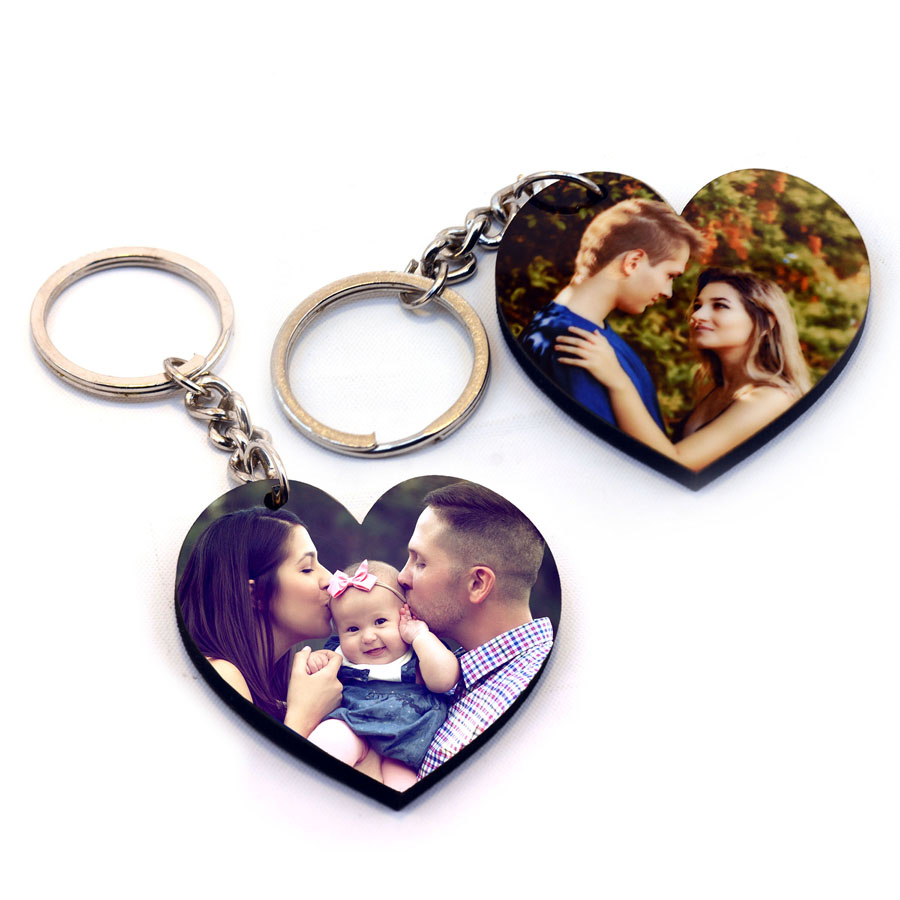 Heart keychain hot sale with photo